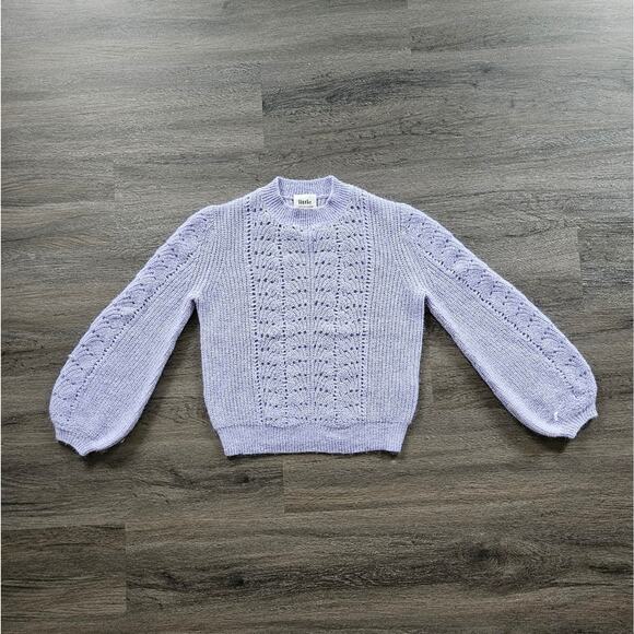 Aritzia Little Moon Purple Gardenia Pointelle Mohair Crewneck Sweater Size XXS - Picture 5 of 15
